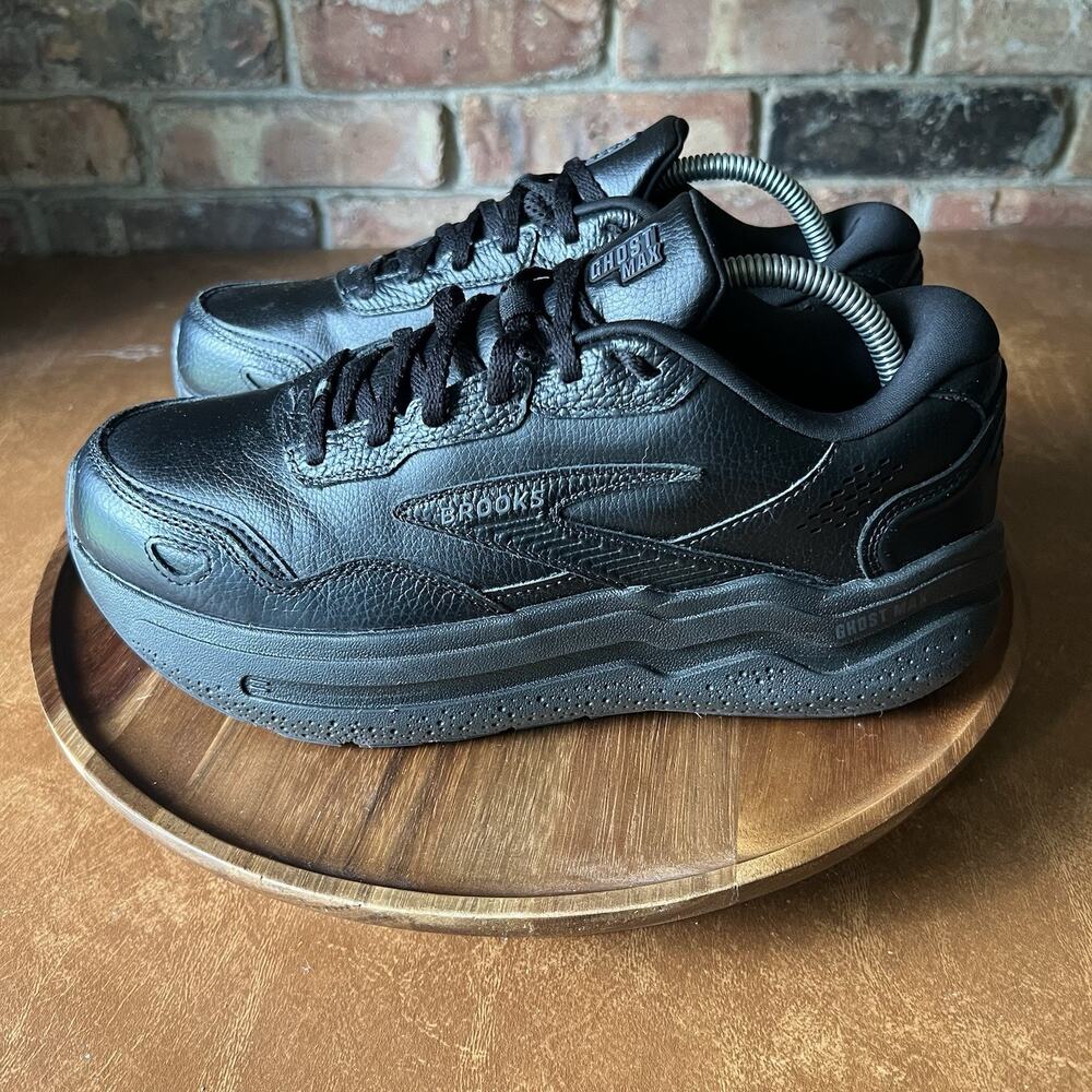 Brooks Ghost Max 2 Leather Max Cushion Black Women 10.5 W Running Sneaker Shoes - Picture 11 of 16